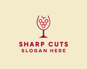 Grape Wine Glass  logo design