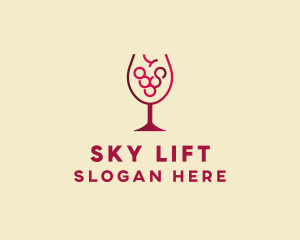 Grape Wine Glass  logo design