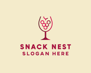 Grape Wine Glass  logo design