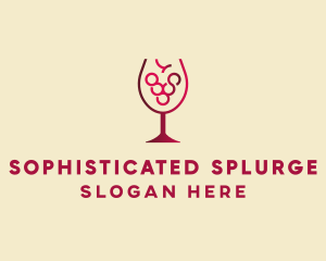 Grape Wine Glass  logo design