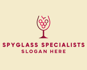 Grape Wine Glass  logo design