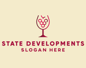 Grape Wine Glass  logo design