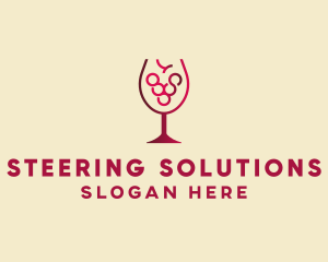 Grape Wine Glass  logo design