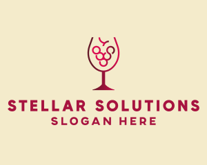 Grape Wine Glass  logo design