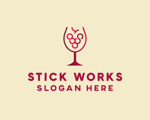 Grape Wine Glass  logo design