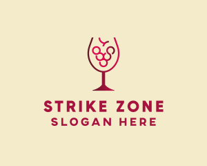 Grape Wine Glass  logo design