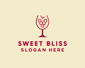 Grape Wine Glass  logo design