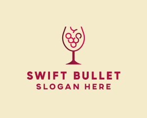 Grape Wine Glass  logo design