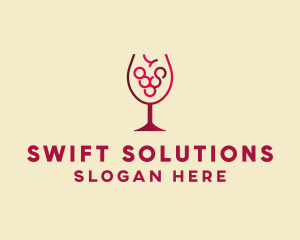 Grape Wine Glass  logo design