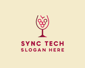 Grape Wine Glass  logo design