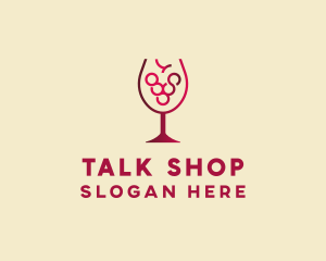 Grape Wine Glass  logo design