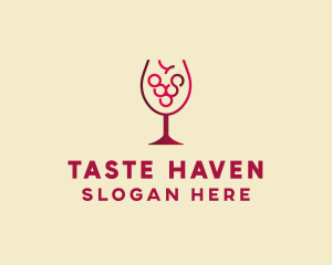 Grape Wine Glass  logo design