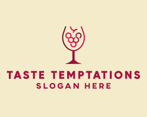 Grape Wine Glass  logo design