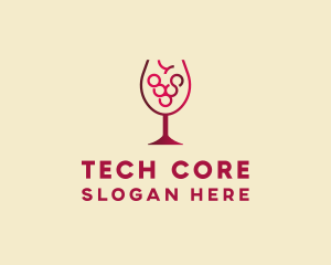 Grape Wine Glass  logo design