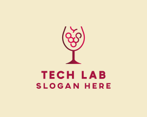 Grape Wine Glass  logo design