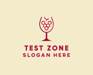 Grape Wine Glass  logo design