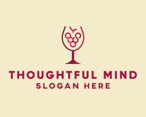 Grape Wine Glass  logo design