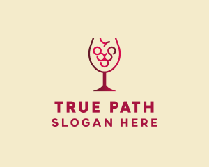 Grape Wine Glass  logo design