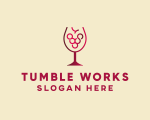 Grape Wine Glass  logo design