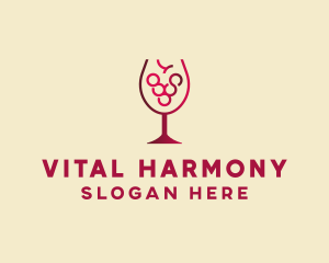 Grape Wine Glass  logo design