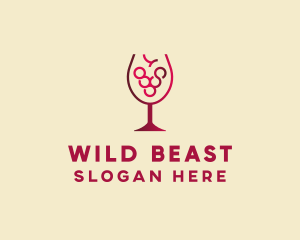 Grape Wine Glass  logo design