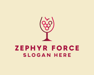 Grape Wine Glass  logo design