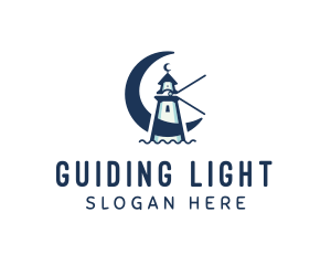 Night Lighthouse Tower logo design