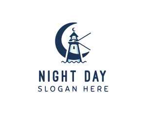 Night Lighthouse Tower logo design