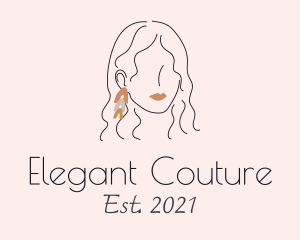 Makeup Woman Jewel Earring  logo design