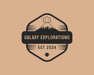 Volcano Eruption Scenery logo design