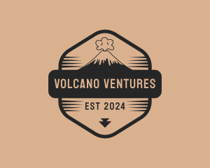 Volcano Eruption Scenery logo design