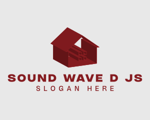 Red 3D House  logo design