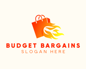 Fire Shopping Bag logo design