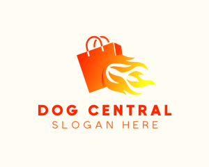 Fire Shopping Bag logo design