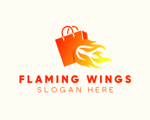 Fire Shopping Bag logo design