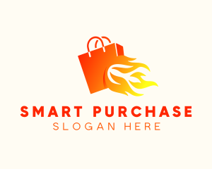 Fire Shopping Bag logo design