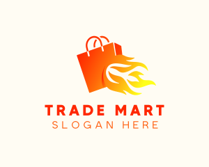 Fire Shopping Bag logo design