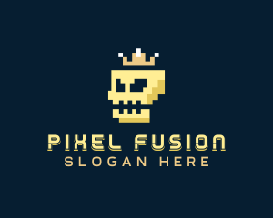 Gaming Pixel Skull logo design