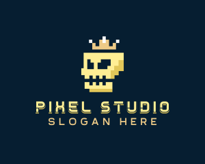 Gaming Pixel Skull logo design