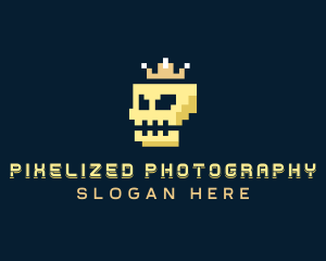 Gaming Pixel Skull logo design