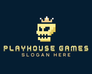 Gaming Pixel Skull logo design