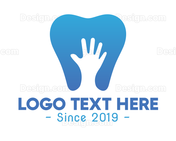 Blue Hand Tooth Logo