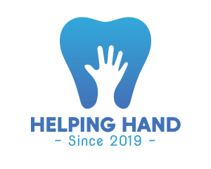 Blue Hand Tooth logo design