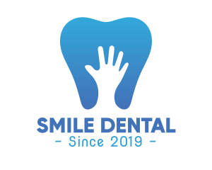 Blue Hand Tooth logo design