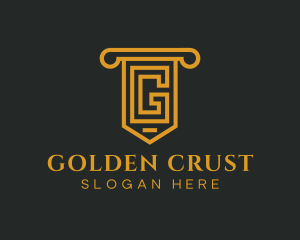 Golden Pillar Letter G logo design