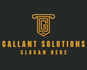 Golden Pillar Letter G logo design