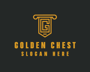 Golden Pillar Letter G logo design