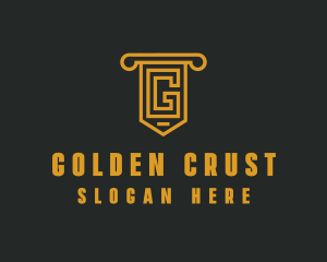 Golden Pillar Letter G logo design