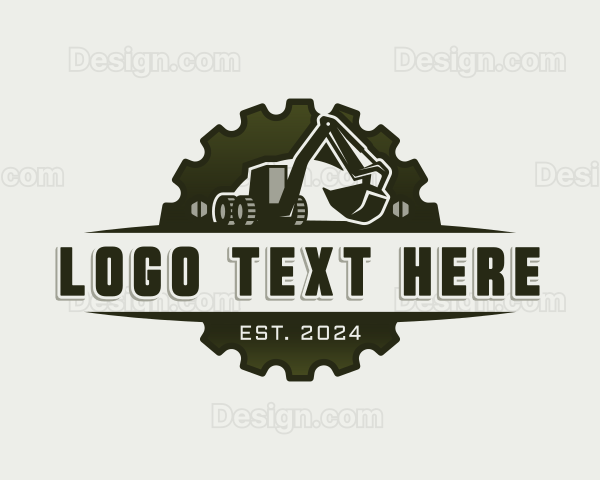 Backhoe Excavator Gear Logo