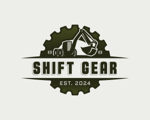 Backhoe Excavator Gear logo design